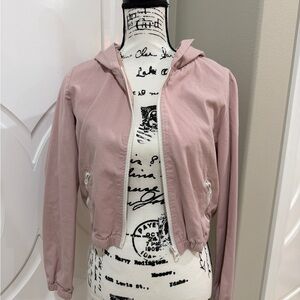 Forever 21 Women's Cute Pink Hooded Cropped Jacket